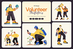 Volunteer Illustration Art Set, a Person Illustration by Vectors Market
