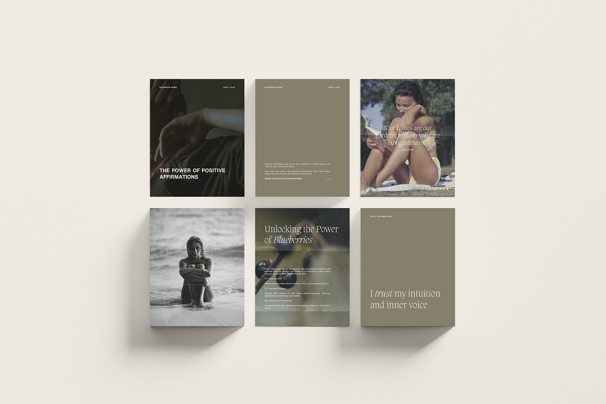 170 Wellness Canva Templates, a Social Media Template by Sikoya Design (Photo 3 of 10)
