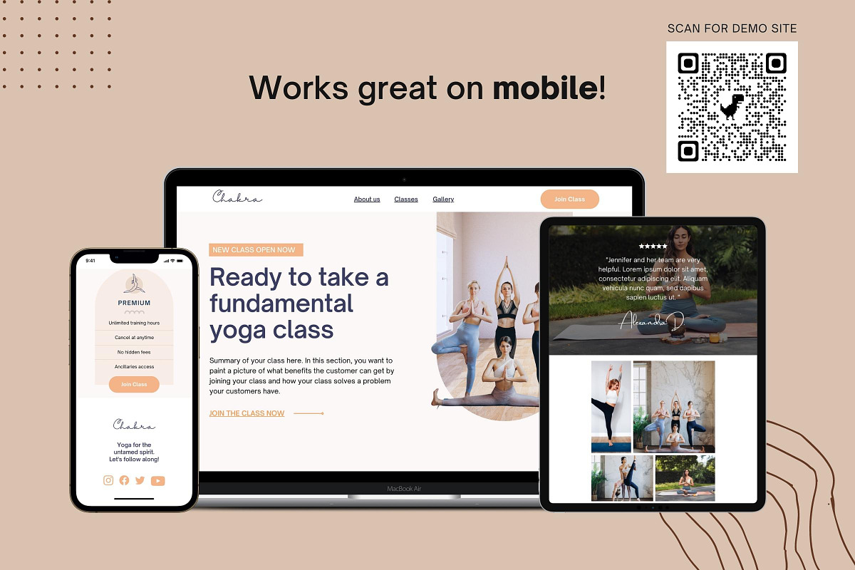 Yoga Class Canva Website Template, a Templates & Theme by Kindelight (Photo 4 of 6)
