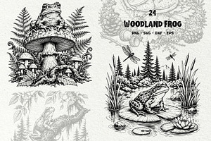 Woodland Frog Engraving Bundle