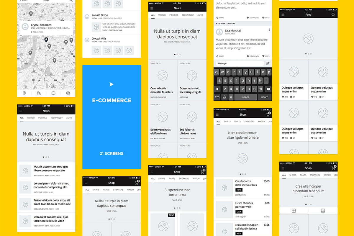 TURBO iOS Wireframe Kit, a Wireframe Template by Just UI (Photo 8 of 11)