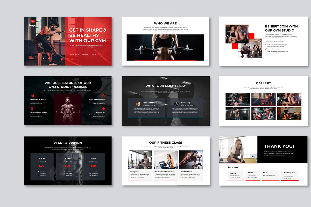 Fitness & Gym Presentation Template, a Presentation Template by RAHMAT (Photo 1 of 5)