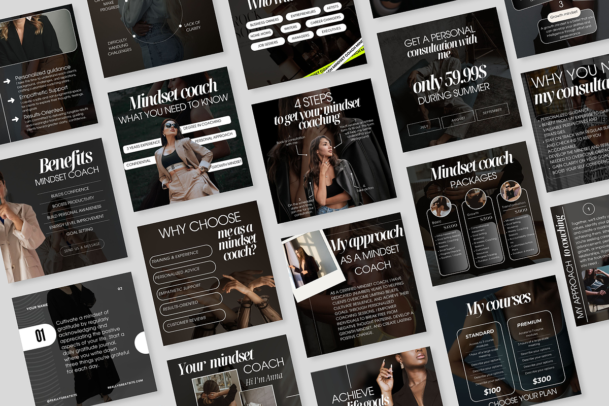 mindset coach, instagram coach, life, a Social Media Template by Design Pro Templates (Photo 1 of 5)