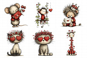 Whimsical Valentine's Day Animal's P, an Illustration by Daily.Designs (Thumbnail 5 of 8)