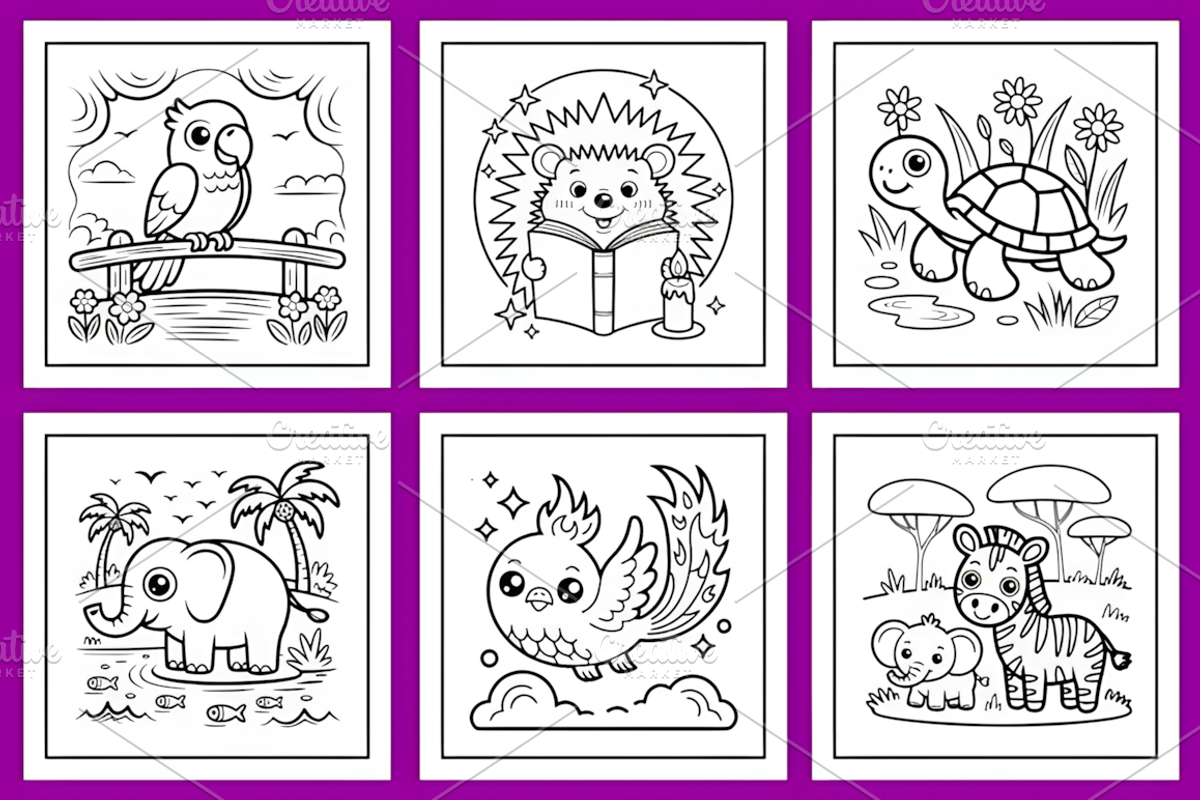Cute Animals Coloring Book for Kids, an Animal Illustration by Coco Bloom (Photo 2 of 3)