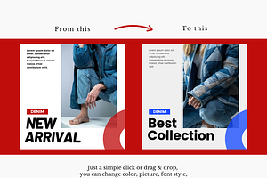 Red Feed Fashion Instagram Template