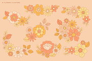 Retro Flower - Patterns & Clipart, a Pattern Graphic by Inna Moreva (Thumbnail 4 of 12)