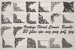 Vintage Floral Corner Bundle, a Graphic by Designer_Momina