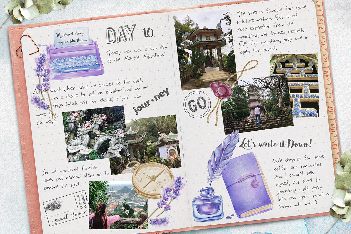 Lavender themed journal illustration, an Illustration by Kate Snitser (Photo 6 of 7)