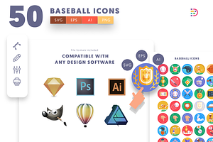 50 Baseball Icons