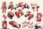 TURBO KID RACERS CRIMSON RETRO CAR, an Object Graphic by Daring Digies (Thumbnail 2 of 6)