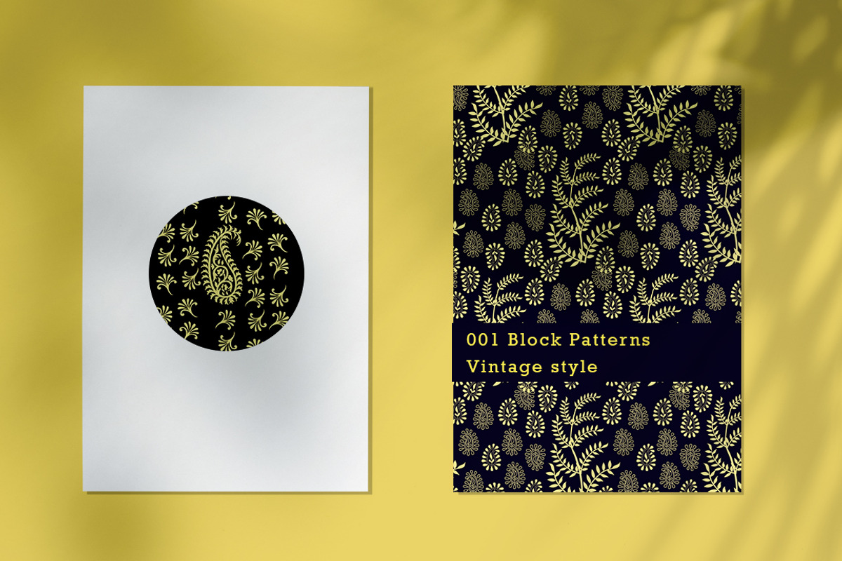 Vintage Golden Stamp Patterns, a Pattern Graphic by Design Unique (Photo 4 of 12)