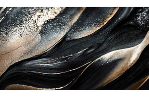 Black Gold Acrylic Fluid Textures