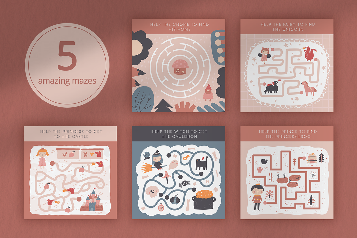 Fairy Tale Flashcards, Mazes, Games, a Card Template by Veresk (Photo 6 of 11)