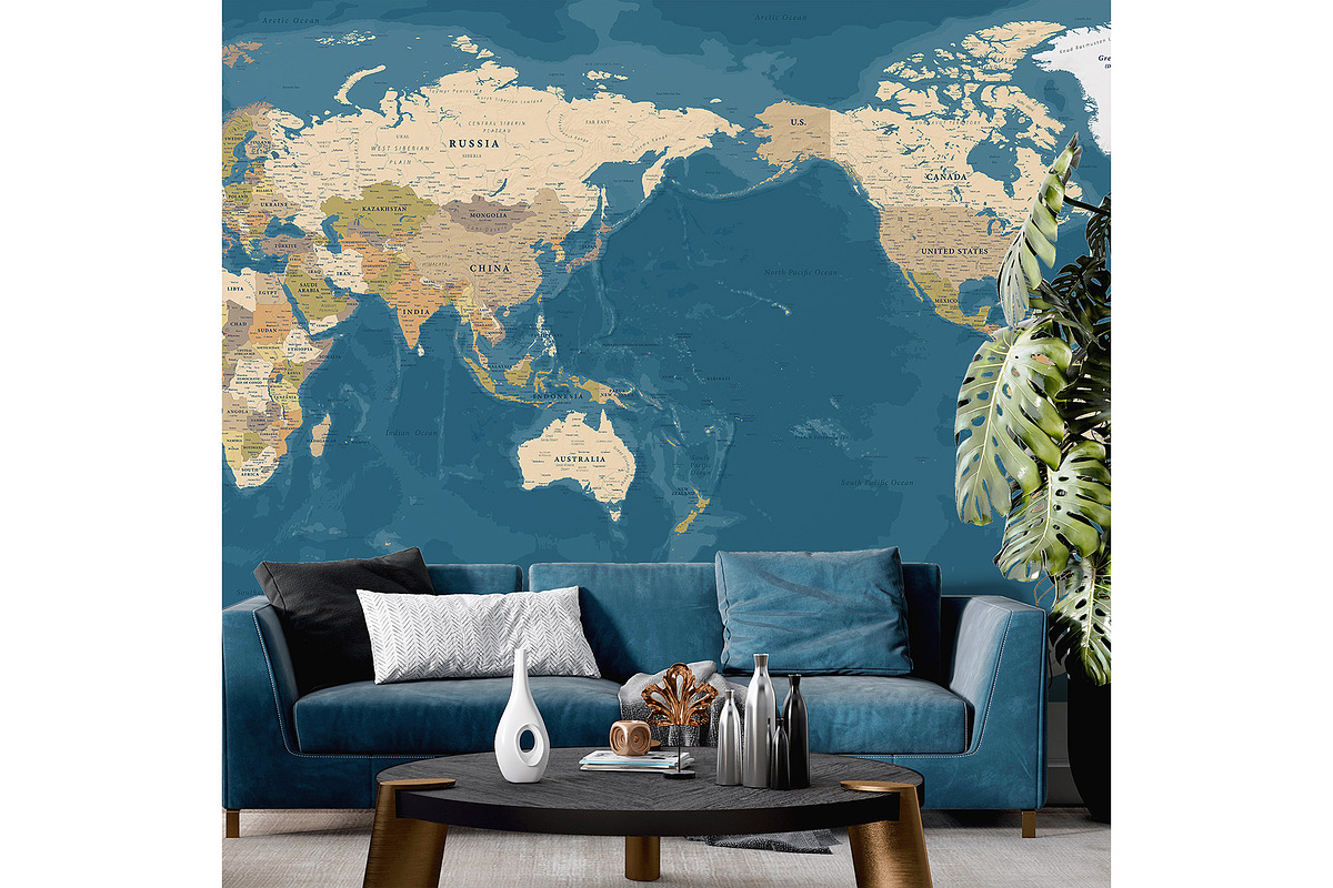 Vector World Map - Pacific View, a Graphic by PorcuPen Works (Photo 3 of 6)