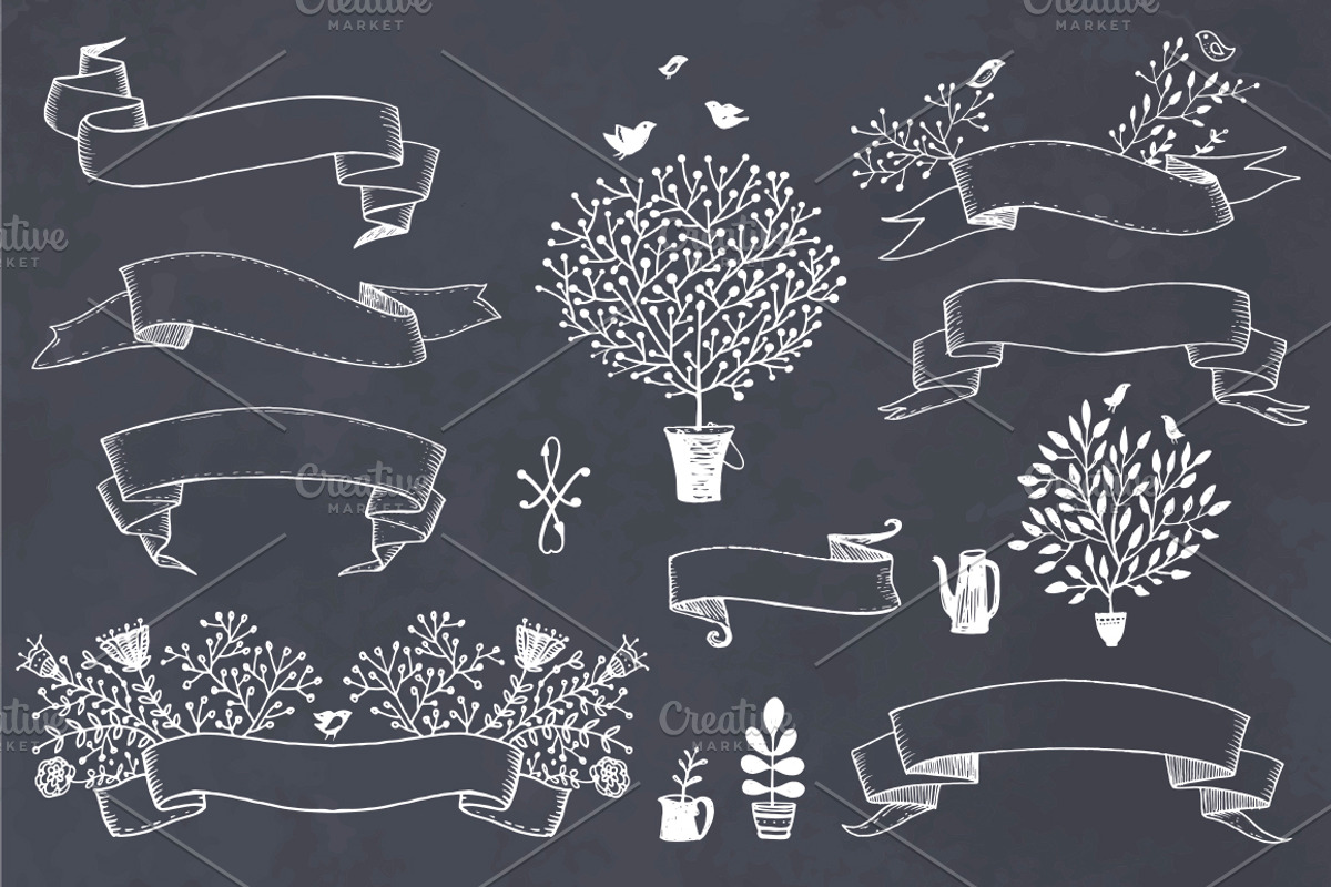 Hand drawn ribbons, an Illustration by sollia (Photo 1 of 2)