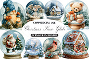 Watercolor Christmas Snow Globe, a Seasonal Illustration by Black Bird Studio (Thumbnail 1 of 7)