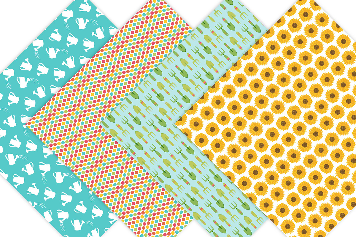 Sunflower Patterns - Digital Paper, a Pattern Graphic by Leska's Digitals (Photo 5 of 6)
