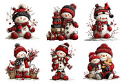 Whimsical Christmas Snowman Clipart, a Seasonal Illustration by Creative Art (Thumbnail 5 of 7)