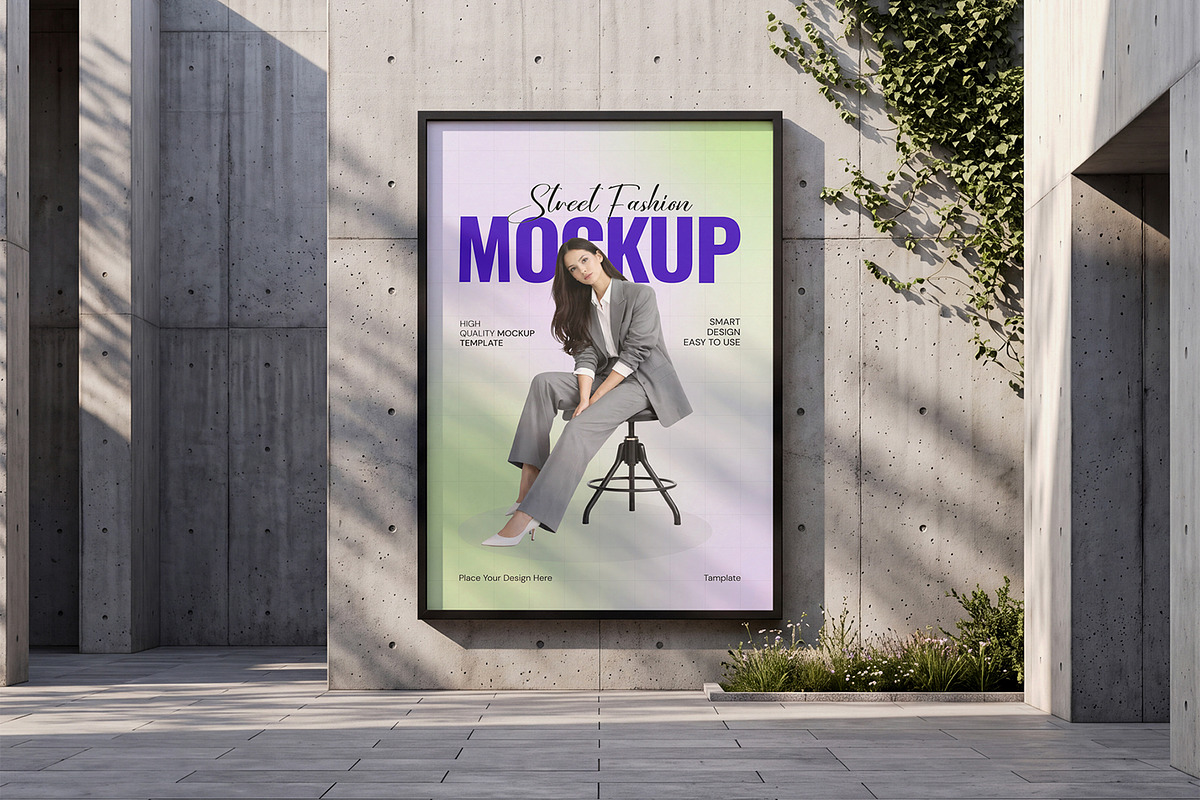 Outdoor Wall Poster Frame Mockup, an Advertising Mockup by graphypix (Photo 1 of 4)