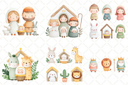 Christmas Nativity ClipArt Cute Anim, an Illustration by Black Bird Studio (Thumbnail 3 of 6)