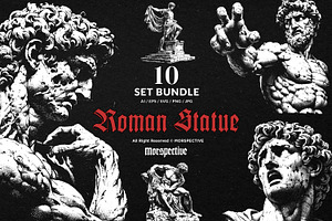 10 Bundle Dark Art Roman Statue Gods, an Illustration by Morspective
