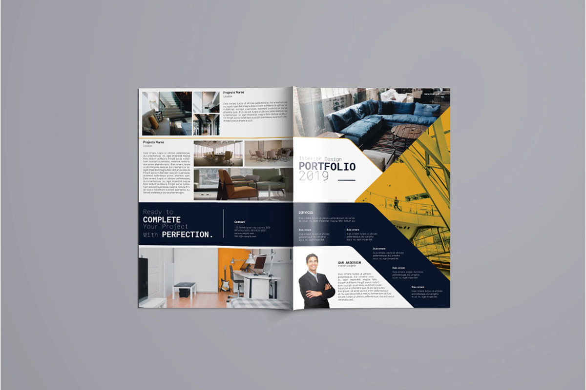 Interior Design Portfolio Template, a Brochure Template by retrographix (Photo 3 of 5)