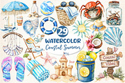Coastal Summer Sublimation Clipart, an Illustration by Dream Creation (Thumbnail 1 of 6)