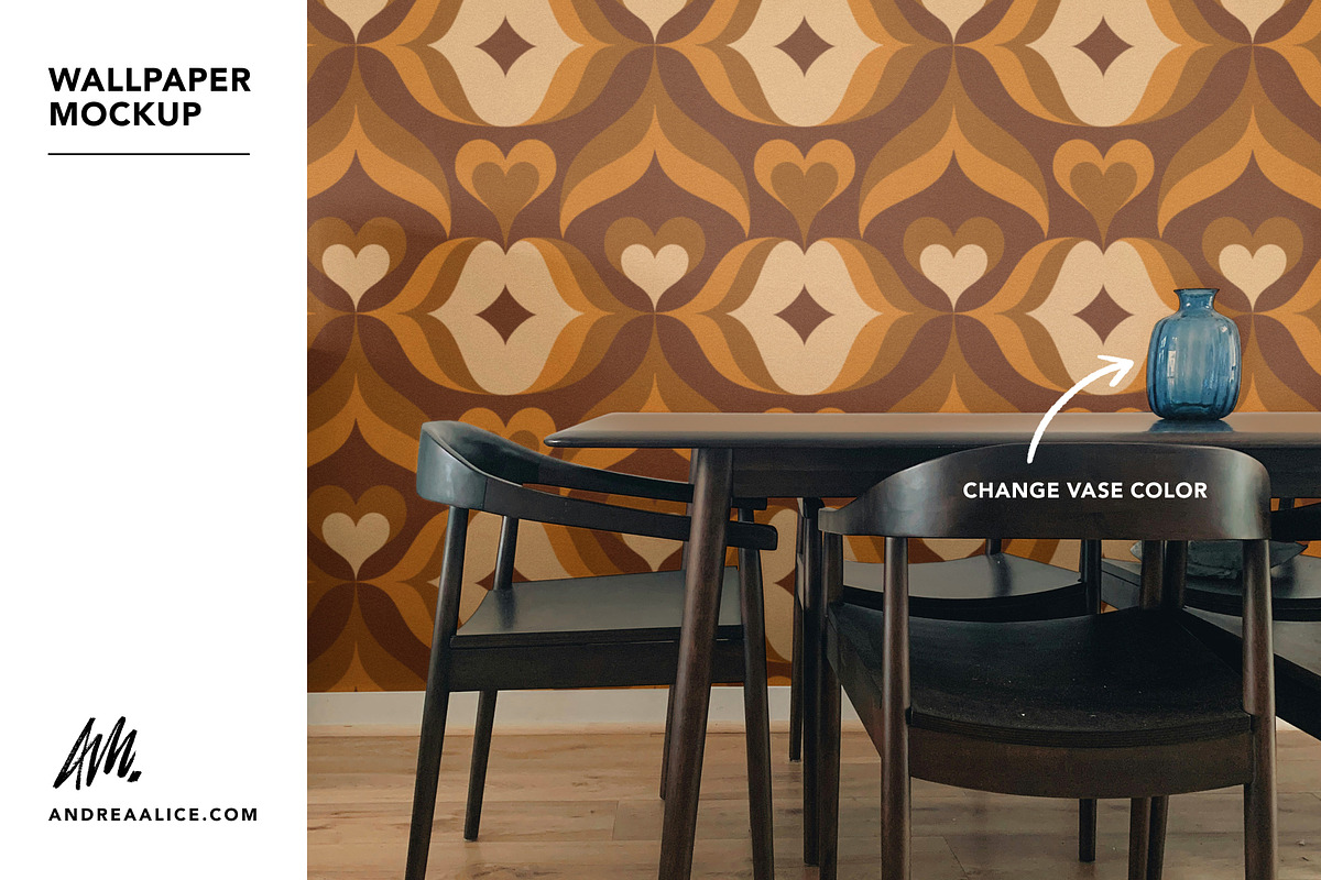 Wallpaper Mockup - Dining Room, a Household Mockup by Andrea Muller