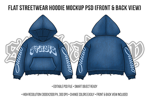 Flat Streetwear Hoodie Mockup PSD, a Hoody Mockup by std.badboy