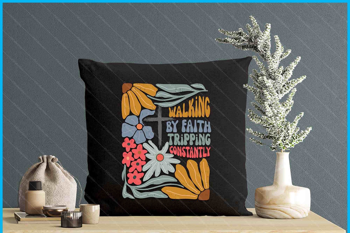 Retro Boho Christian Walking Faith, a Graphic by Creativeusart (Photo 3 of 4)