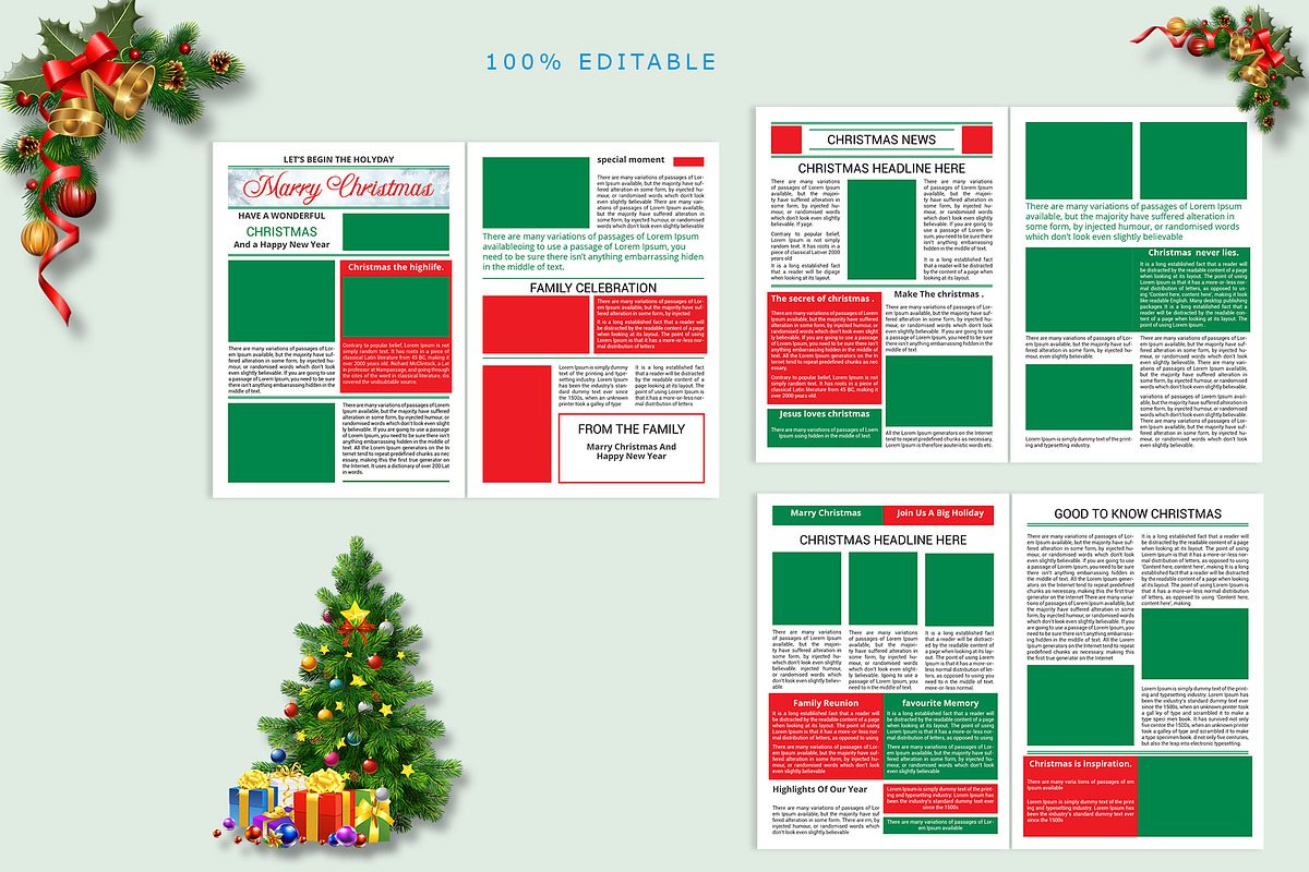 Christmas Newsletter, a Brochure Template by ROJI CREATOR (Photo 2 of 4)