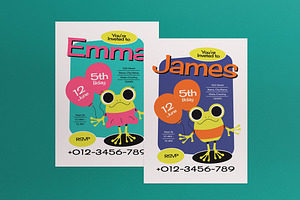Green Kiddieland Birthday Invitation, a Card Template by graphicook