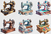 Vintage Sewing Machine Clipart, an Illustration by Black Bird Studio (Thumbnail 4 of 4)