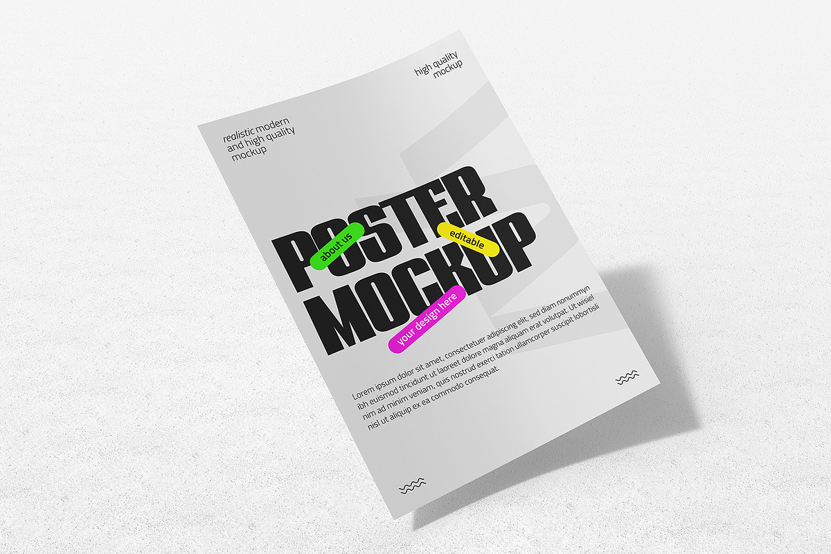 Floating Poster Mockup