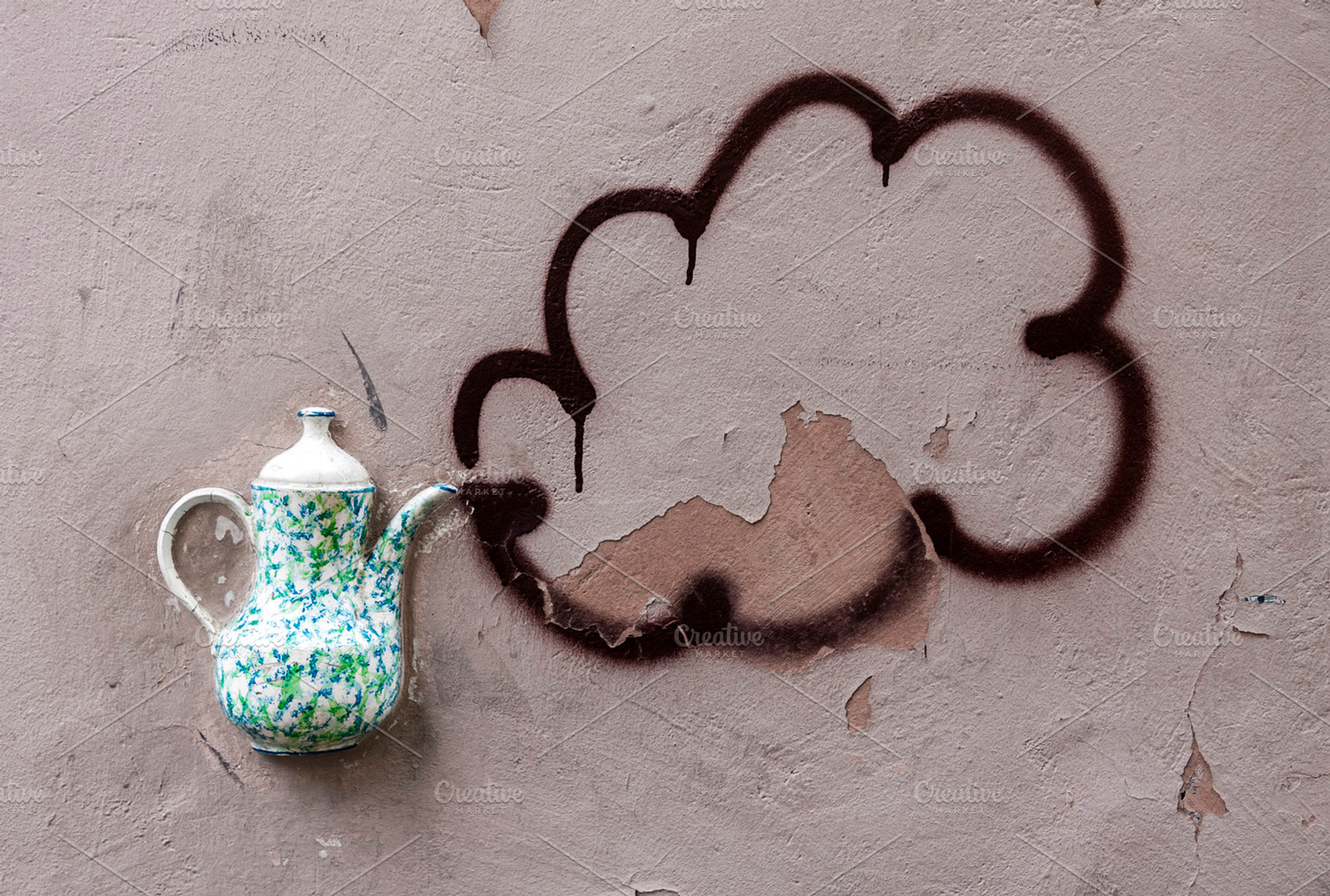 Decorative teapot on the wall, an Architecture Photo by BOOCYS