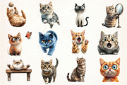 Surprised Funny Crazy Cat Clipart, an Illustration by Dream Creation (Thumbnail 2 of 5)
