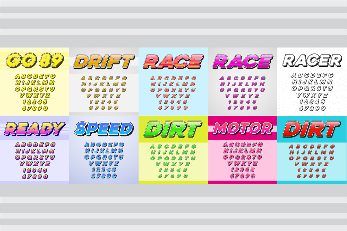 Awesome 20 Racing Fonts with Numbers, a Symbol Font by Ckybe's Corner (Photo 2 of 3)