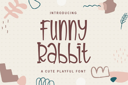 Funny Rabbit - Cute Playful Font, a Handwritten Font by Letterayu Studio