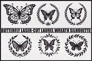 Butterfly Laurel Wreath Set, an Illustration by BIPLOB EXPERT (Thumbnail 1 of 7)