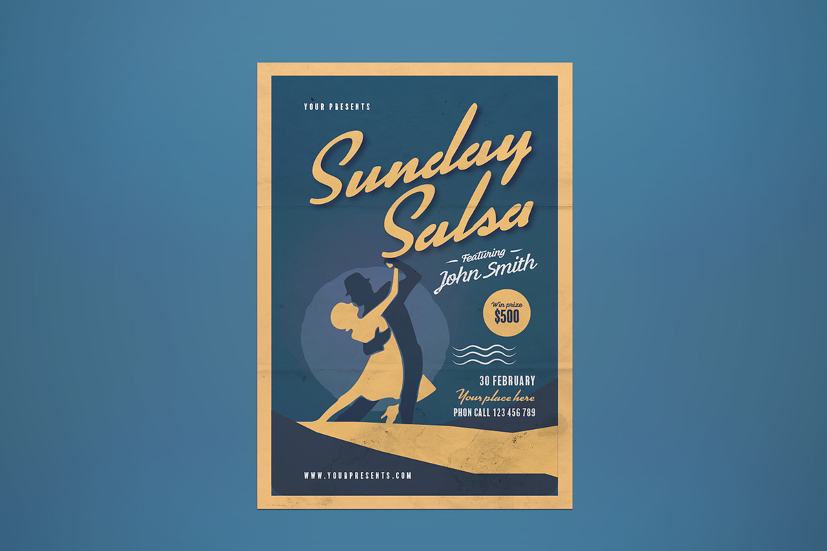 Sunday Salsa Flyer, a Flyer Template by lilyshop