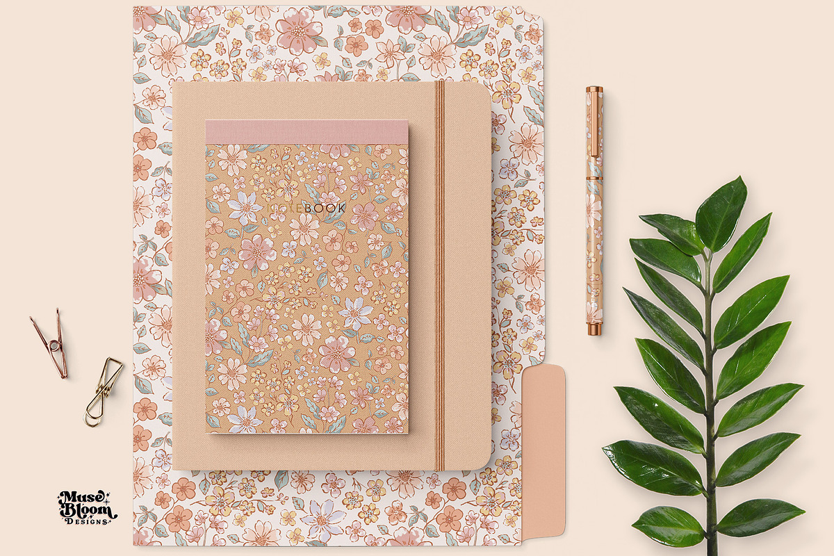 Squirrel Floral Seamless Pastel, a Pattern Graphic by MuseBloomDesigns (Photo 6 of 7)