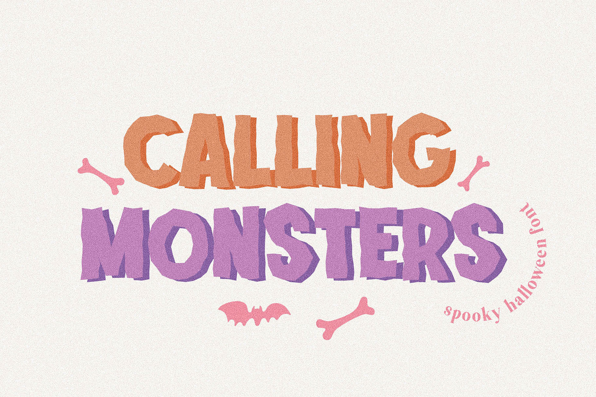 Calling Monsters Spooky Halloween Fo, a Script Font by BarcelonaShop (Photo 1 of 9)