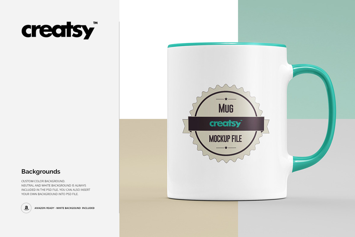 Mug Colored Rim Handle Mockup Set, a Cups & Container Mockup by creatsy2 (Photo 6 of 8)