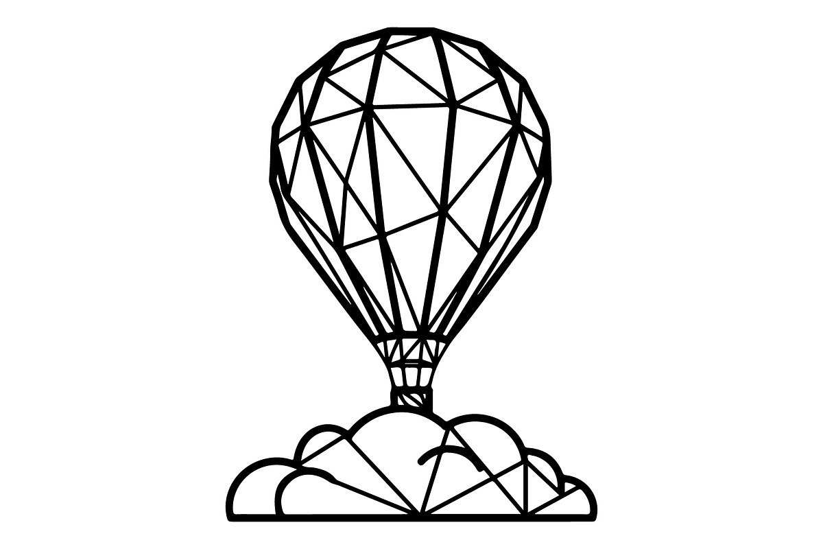Hot Air Balloon Silhouette Bundle, an Object Illustration by Gaye Art (Photo 7 of 31)