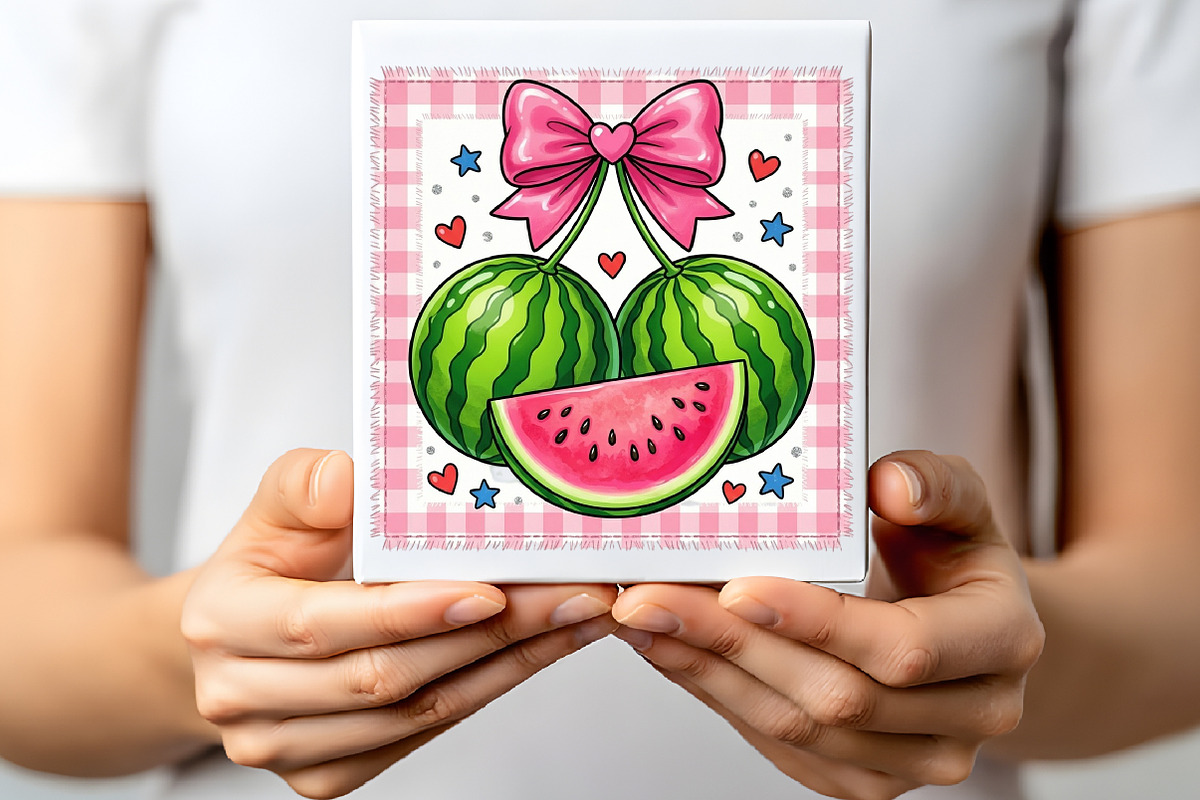 Watermelon Coquette Bow Summer PNG, an Illustration by CraftArtStudio (Photo 2 of 4)