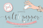 Salt & Pepper font duo, a Script Font by Lisa Glanz (Thumbnail 1 of 7)