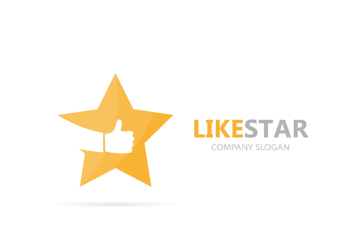 Vector of star and like logo combination. Leader and best symbol or ...