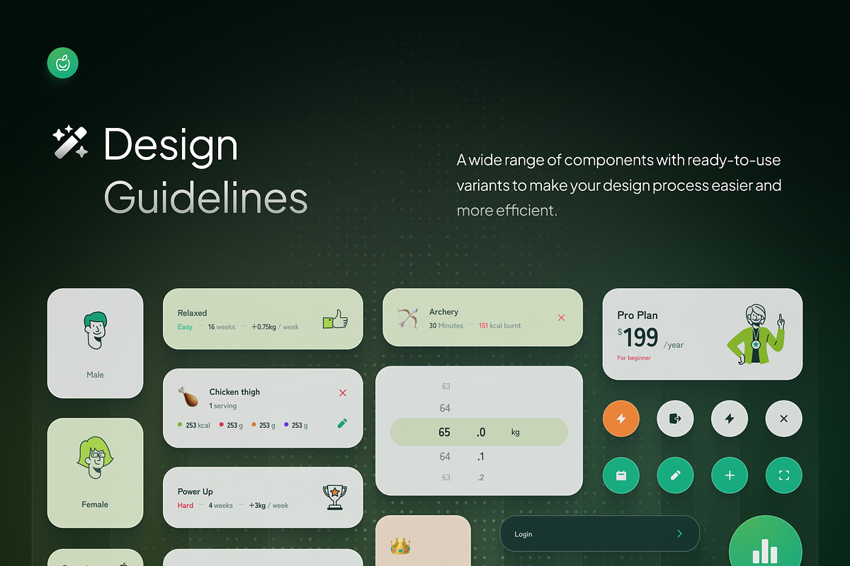 LifeFit - Diet Planner App UI Kit, an UI Kit Template by Rafiq | YDN (Photo 3 of 6)