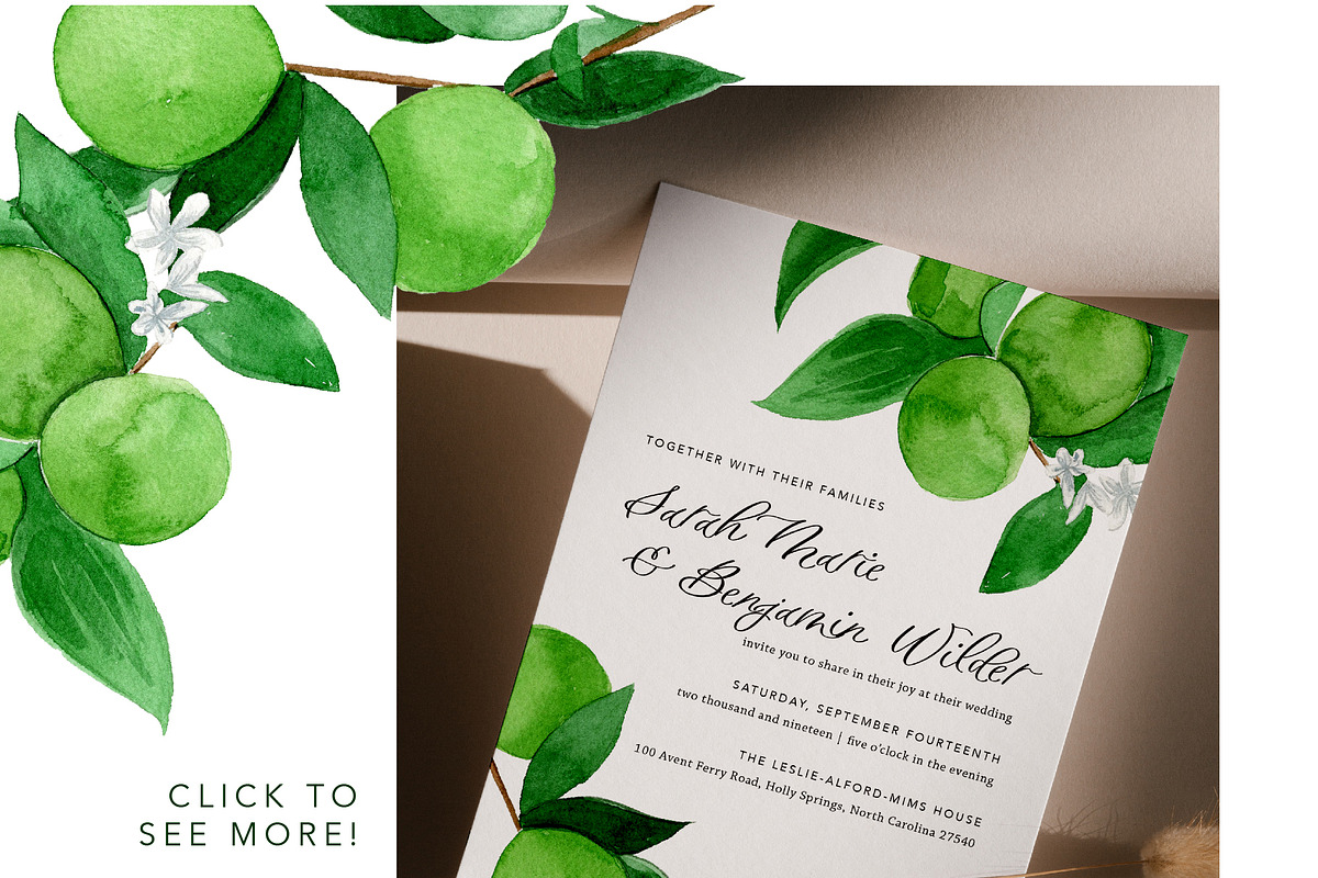 Juicy Watercolor Lime Set, an Illustration by One and Only Paper (Photo 5 of 6)